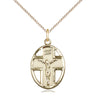 14kt Gold Filled Catholic Crucifix Necklace 3/4 x 1/2 on 18 inch chain by Bliss Manufacturing