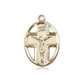 14kt Solid Gold Catholic Crucifix Pendant 3/4 x 1/2 inches handcrafted by Bliss USA