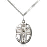 Medium sterling silver crucifix necklace 3/4 x 1/2 inch pendant 18 inch chain by Bliss
