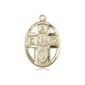 14kt Solid Gold Five-Way Chalice Medal Pendant Medium 3/4 x 1/2 inch Handcrafted by Bliss Manufacturing USA