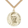 14kt Gold Filled Pope Pius X patron saint medal necklace 1 x 7/8 inch pendant 24 inch chain Bliss Manufacturing