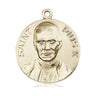 14kt Solid Gold Pope Pius X Patron Saint Medal Pendant 1 inch by 7/8 inch handcrafted by Bliss