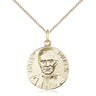 14kt Gold Filled Pope Pius X Patron Saint Medal Necklace 3/4 inch by 5/8 inch on 18 inch chain by Bliss