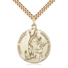 14kt Gold Filled St. Hubert of Liege Catholic patron saint medal necklace 1x7/8 inch with 24 inch chain by Bliss