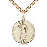 14kt Gold Filled St. Stephen Patron Saint Medal Necklace 1×7/8" on 24" Curb Chain by Bliss Manufacturing
