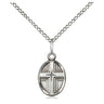 Sterling silver small cross pendant necklace 1/2 x 3/8 inches with 18 inch chain by Bliss