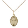 14kt gold filled Friend In Jesus cross pendant necklace 1/2 x 1/4 inches with 18 inch chain by Bliss