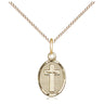 14kt Gold Filled Small Cross Necklace 1/2 x 1/4 inch with 18 inch Chain USA Made by Bliss