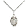 Sterling Silver Small Cross Necklace 1/2 x 1/4 inch pendant with 18 inch chain handmade by Bliss
