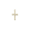 14kt solid gold small Catholic cross pendant medal 3/8 inch x 1/4 inch handcrafted by Bliss USA