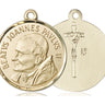 14kt Solid Gold St. John Paul II Patron Saint Medal Pendant 1 inch by 7/8 inch by Bliss Manufacturing