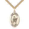 14kt gold filled St. Agatha patron saint medal necklace, 1x1/2 inch pendant, 24 inch chain, handmade by Bliss
