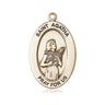 14kt solid gold St. Agatha patron saint medal pendant, 1x1/2 inch, handcrafted heirloom by Bliss