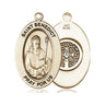 14kt solid gold medium St. Benedict medal pendant 1 x 1/2 inches handcrafted in USA by Bliss