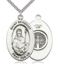 Sterling Silver St. Benedict Medal Necklace with 24 inch Chain - 1 x 1/2 inch Pendant - Bliss USA