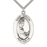 Sterling Silver St. Cecilia Patron Saint Medal Necklace 1 inch by half inch with 24 inch chain handmade by Bliss