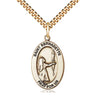 14kt Gold Filled St. Bernadette Patron Saint Medal Necklace 1x1/2 inch with 24 inch Chain by Bliss