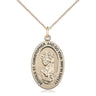 14kt Gold Filled St. Christopher Patron Saint Medal Necklace 1 inch by half inch with 18 inch chain by Bliss Manufacturing