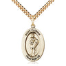 Gold Filled St. Florian Patron Saint Medal Necklace, 1 x 1/2 inch with 24 inch chain, Firefighter Patron, USA Made by Bliss