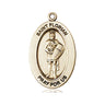 14kt solid gold St. Florian patron saint medal pendant, 1 inch by half inch, handcrafted by Bliss Manufacturing