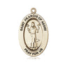 14kt Solid Gold St. Francis of Assisi Patron Saint Medal Pendant 1 inch by Bliss