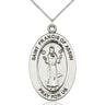 Sterling Silver St. Francis of Assisi Patron Saint Medal Pendant 1 inch by half inch on 18 inch chain by Bliss