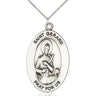 Sterling Silver St. Gerard Majella Patron Saint Medal Necklace 1 inch by half inch Medium Medal 18 inch Chain Handcrafted by Bliss Manufacturing