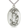 Sterling Silver St. Hubert of Liege Patron Saint Medal Necklace 1 inch with 24 inch Chain by Bliss