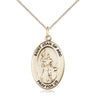 14kt Gold Filled St. Joan of Arc Patron Saint Medal Necklace 1 inch by 1/2 inch with 18 inch Chain by Bliss
