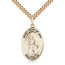 14kt Gold Filled St. Joan of Arc medium patron saint medal necklace with 24 inch chain by Bliss