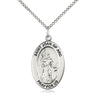 Sterling Silver St. Joan of Arc medium patron saint medal necklace with 18 inch chain by Bliss