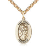 14kt Gold Filled St. Joseph Patron Saint Medal Necklace 1 inch by 1/2 inch with 24 inch Chain by Bliss