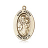 14kt Solid Gold St. Joseph Patron Saint Medal Pendant 1 inch by 1/2 inch Handmade by Bliss