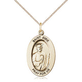 14kt Gold Filled St. Jude Thaddeus Patron Saint Medal Necklace 1 inch by 1/2 inch with 18 inch Chain by Bliss