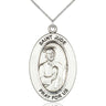 Sterling silver St. Jude Thaddeus patron saint medal necklace 1 inch by half inch with 18 inch curb chain by Bliss