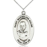 Sterling Silver St. Maximilian Kolbe Patron Saint Medal Necklace 18 inch Chain by Bliss