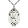 Sterling Silver St. Maximilian Kolbe Medal Necklace 1 inch x 1/2 inch with 24 inch Chain by Bliss