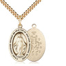 14kt gold filled Miraculous Medal necklace 1 x 1/2 inch pendant with 24 inch curb chain by Bliss