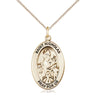 14kt Gold Filled St. Nicholas Patron Saint Medal Necklace Medium 1 x 1/2 inch 18 inch chain Bliss
