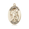 14kt Solid Gold St. Nicholas Patron Saint Medal Pendant 1 x 1/2 inch medium by Bliss Manufacturing