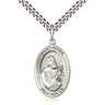 Sterling Silver St. Peter the Apostle Medal Necklace 1 inch by half inch pendant on 24 inch chain by Bliss