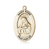 14kt Solid Gold St. Rose of Lima Medal Pendant 1 inch by Half Inch Medium Size Handcrafted by Bliss