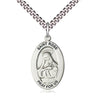 Sterling Silver St. Rose of Lima Patron Saint Medal Necklace with 24 Inch Chain by Bliss Manufacturing