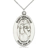 Sterling Silver St. Sebastian Patron Saint Medal Necklace 1 inch by half inch with 18 inch Chain Bliss USA