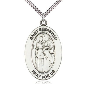 Collar de medalla de San Sebastián de plata de ley de 1