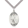 Sterling Silver St. Theresa patron saint medal necklace 1x1/2 inch on 24 inch chain handcrafted by Bliss