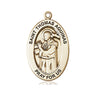 14kt Solid Gold St. Thomas Aquinas patron saint medal pendant 1x1/2 inch handcrafted by Bliss USA