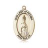 Medium 14kt Solid Gold Our Lady of Fatima Medal Pendant 1 x 1/2 inch by Bliss Manufacturing