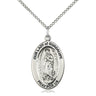 Sterling Silver Our Lady of Guadalupe Medal Necklace 1x1/2 inch pendant on 18 inch curb chain by Bliss