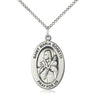 Sterling Silver St. Maria Goretti Patron Saint Medal Necklace 1x1/2 inch 18 inch Chain Bliss USA